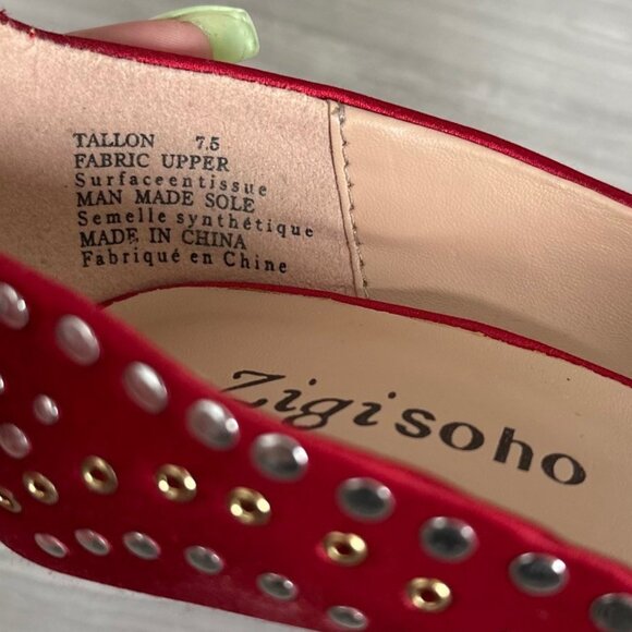 NWOT Zigi Soho Red Stilettos with Gold and Silver Studs - Picture 4 of 4
